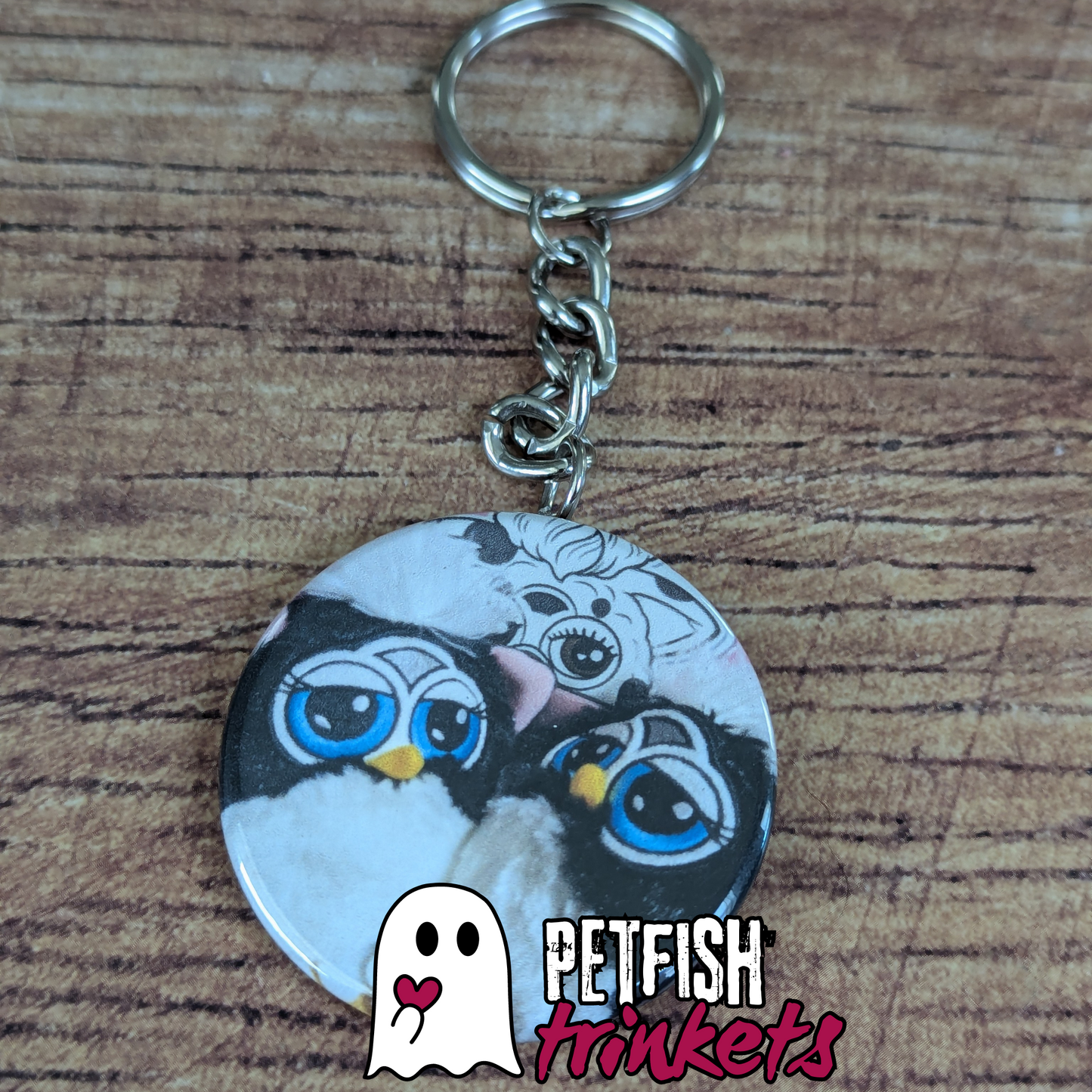 A keychain of two furbies