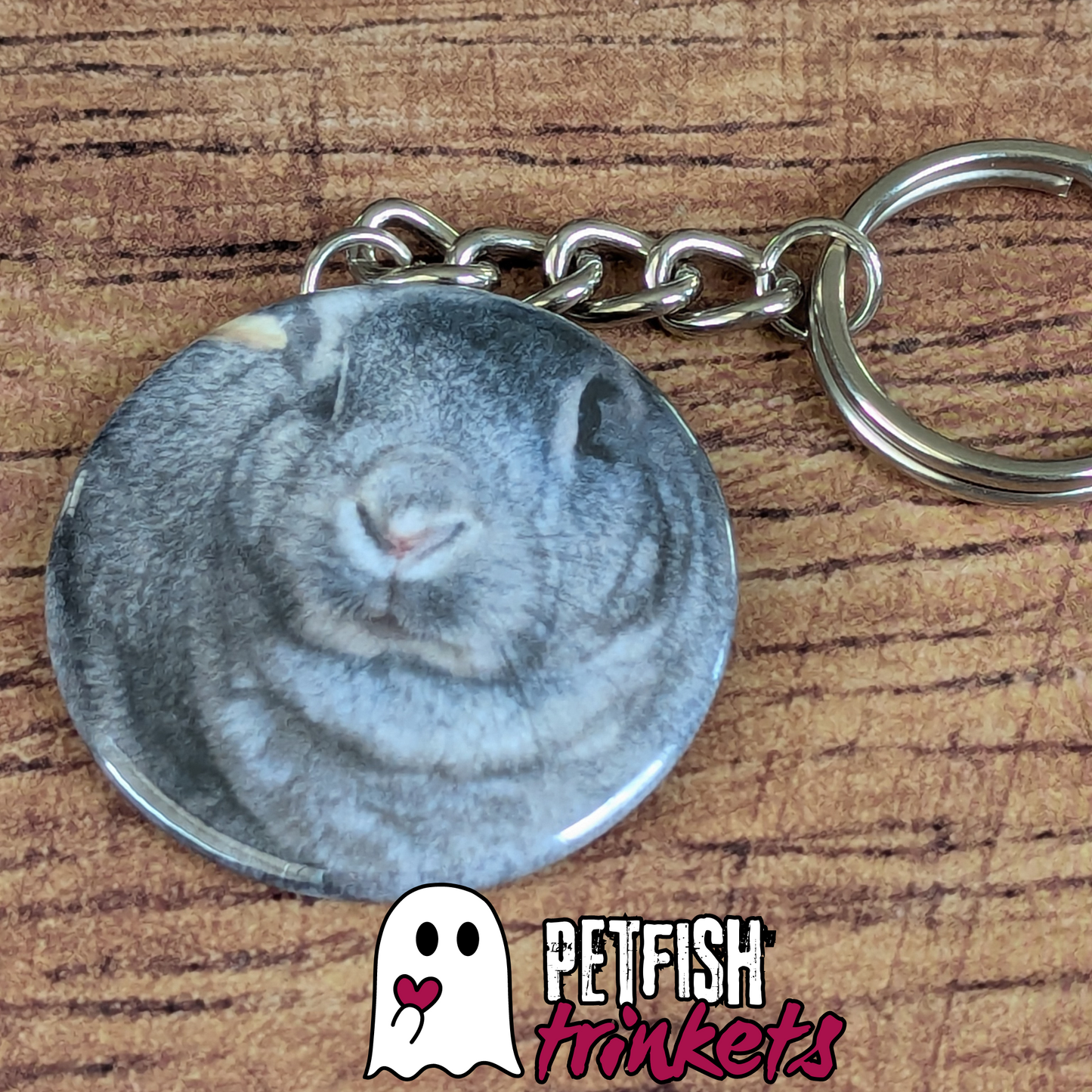 Grey Bunny Keychain