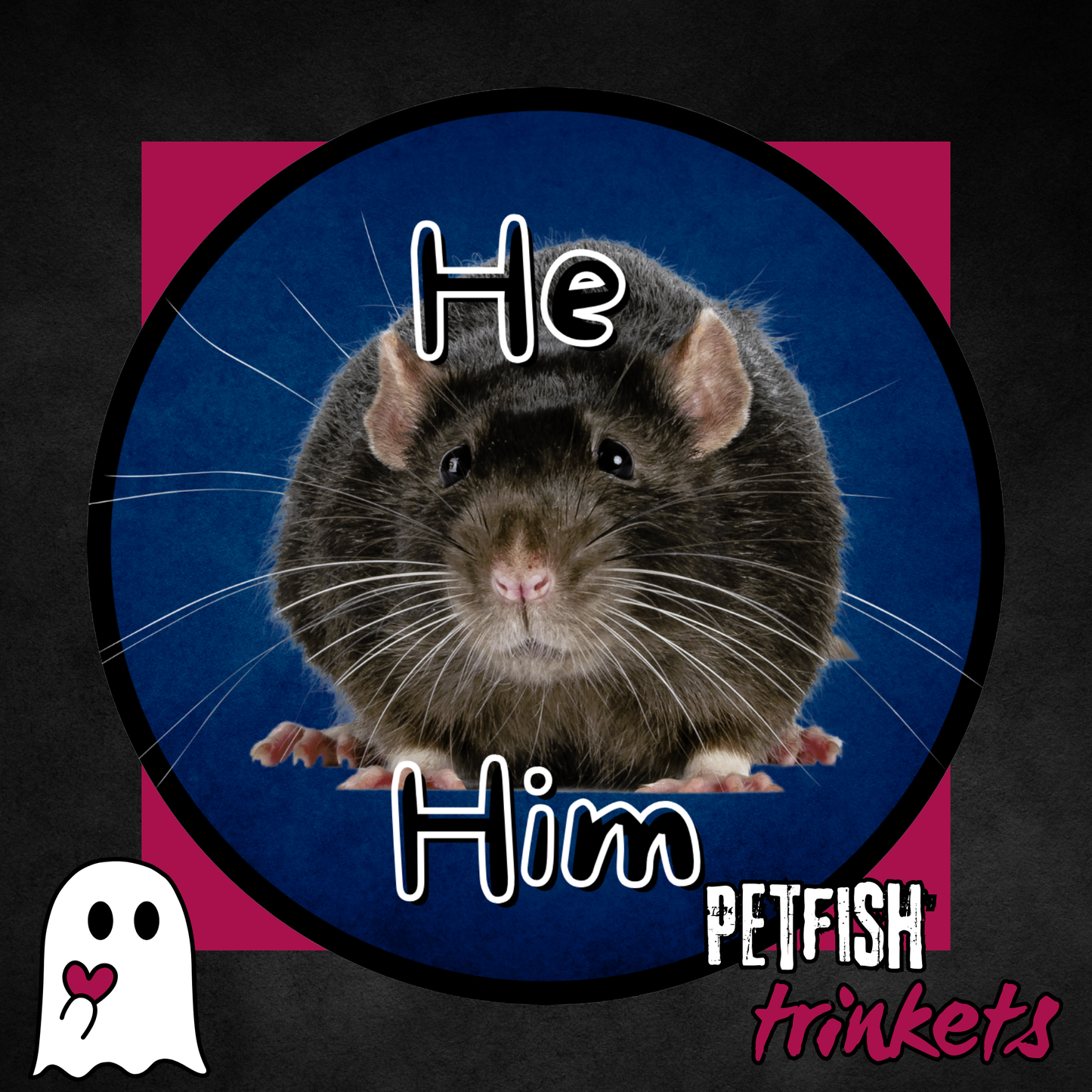 Pronoun He Him 1.75in Button