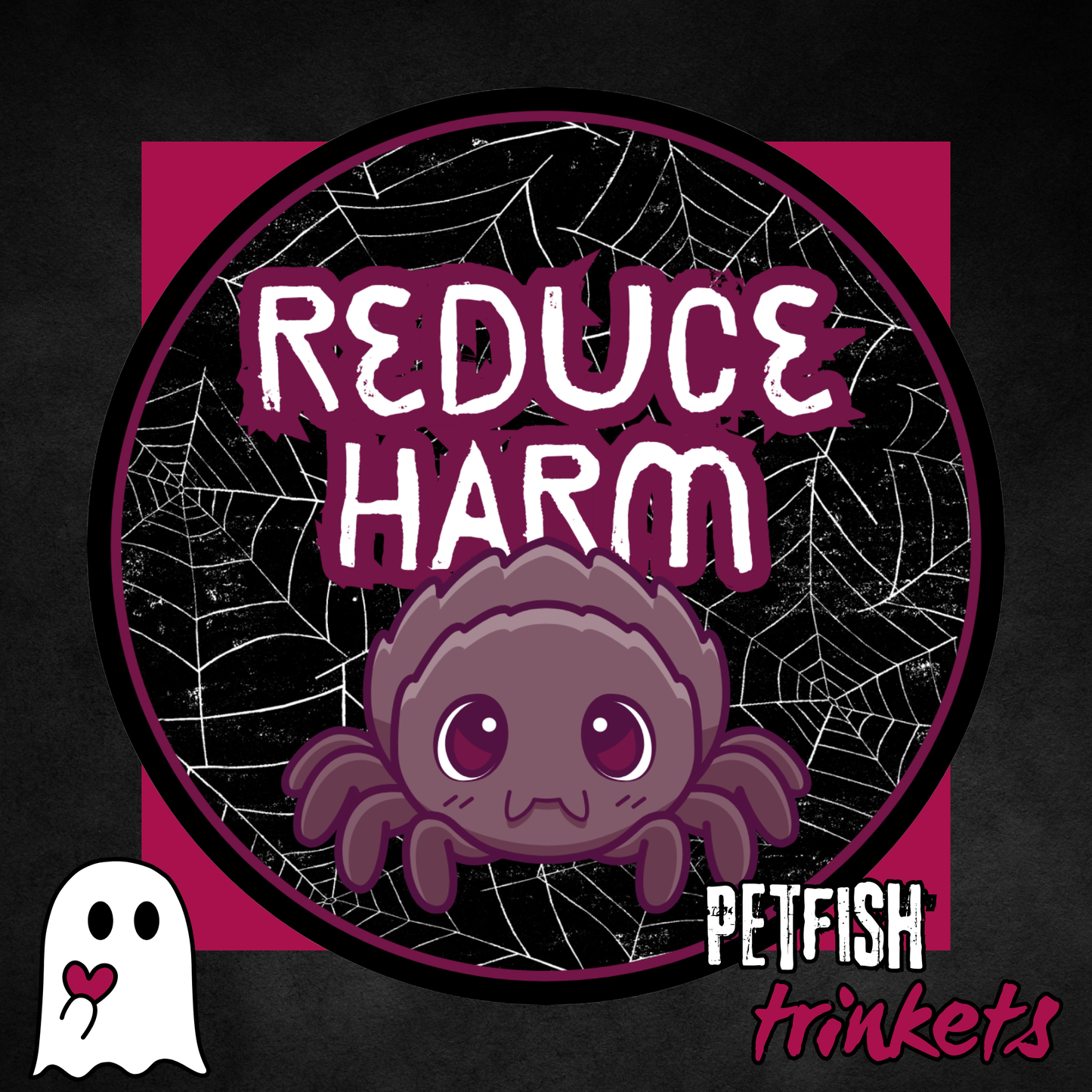 Reduce Harm Spider 1.75in Buttons