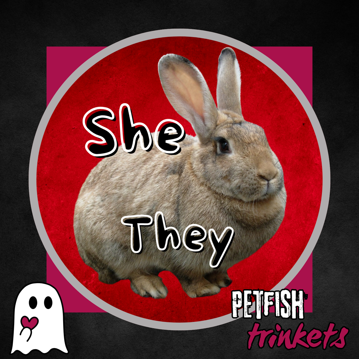 Pronoun She They 1.75in Button
