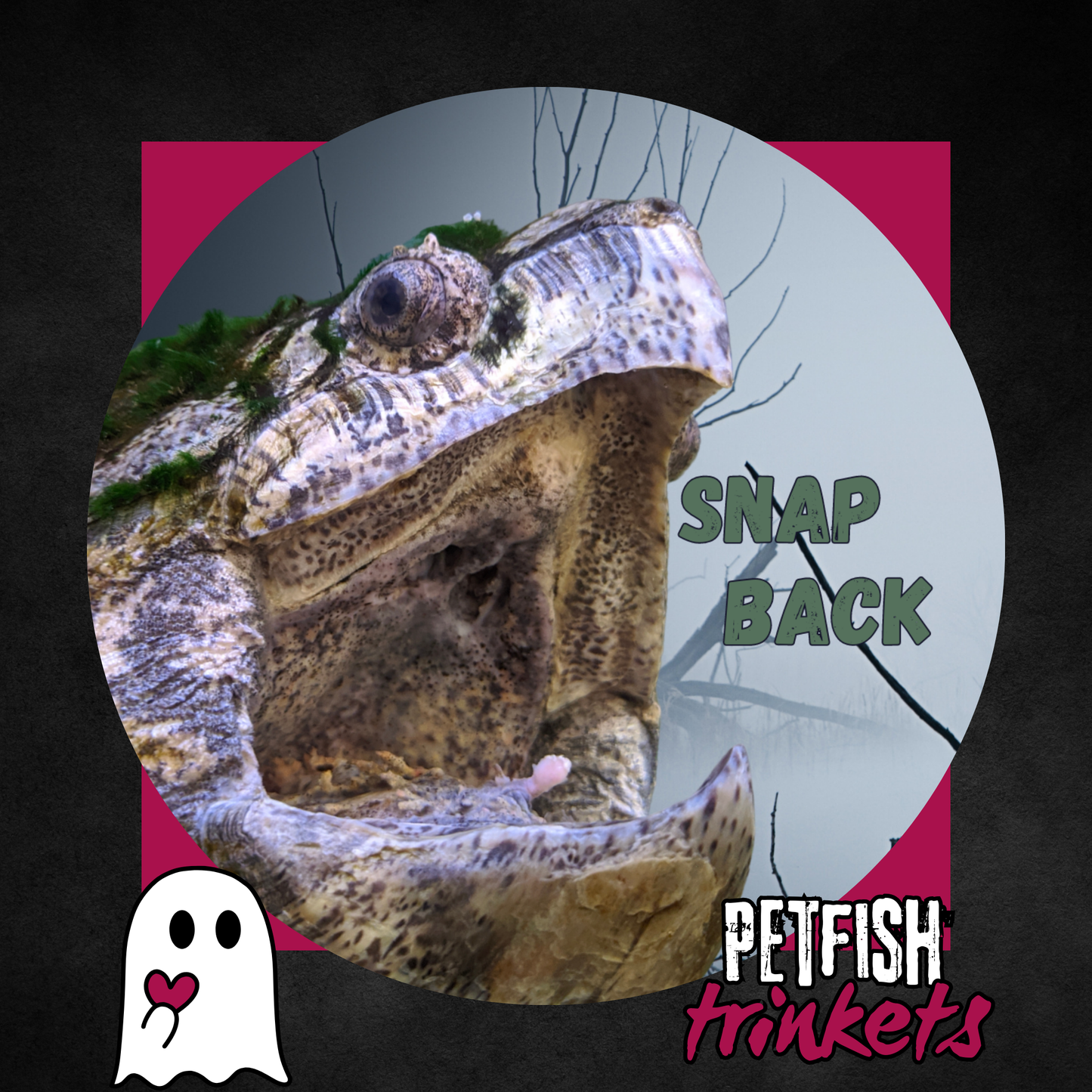 Snapping Turtle with mouth open trinket