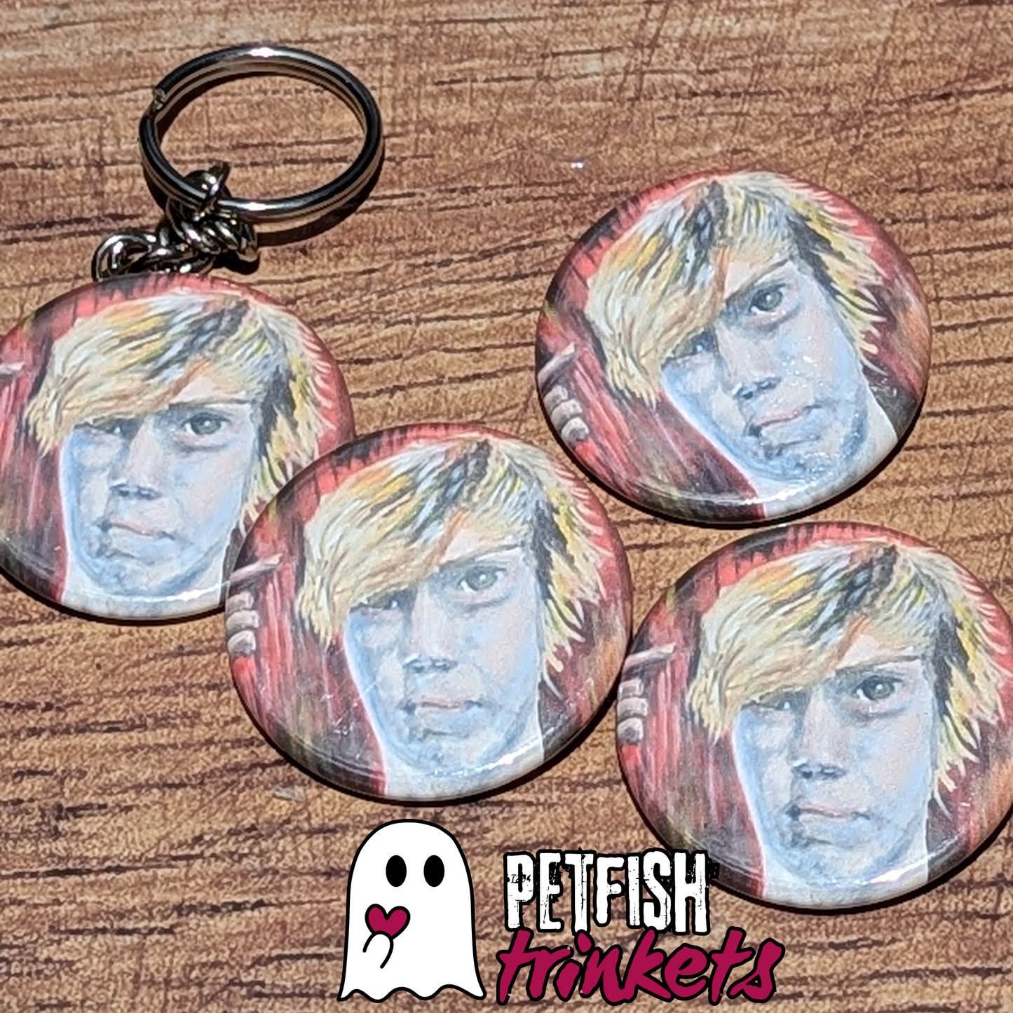 Keychain and buttons from sami painting tate