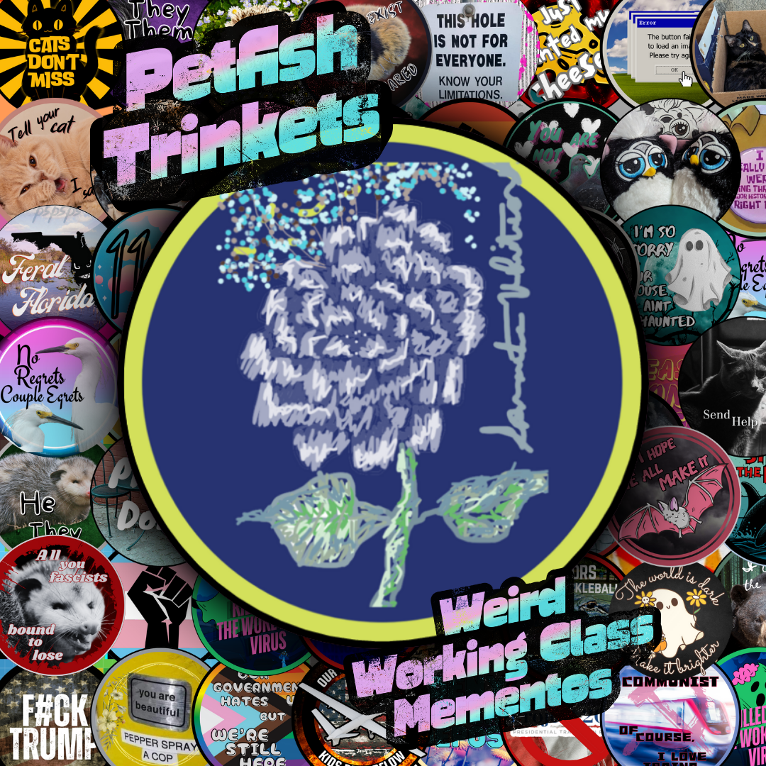 Blue Flower Sami 1.75in Buttons