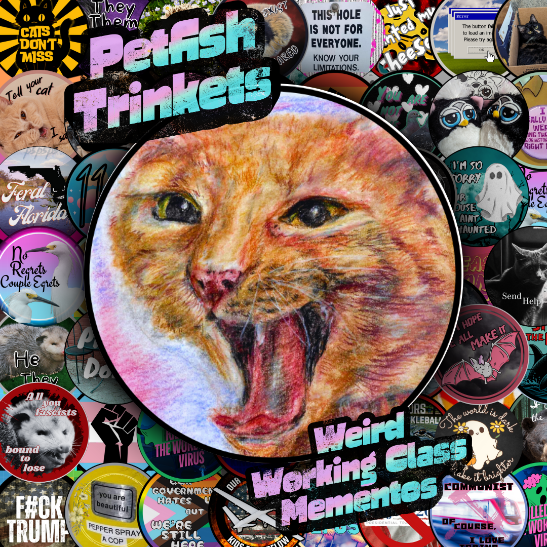 Cinnamon Yawning 1.75in Buttons