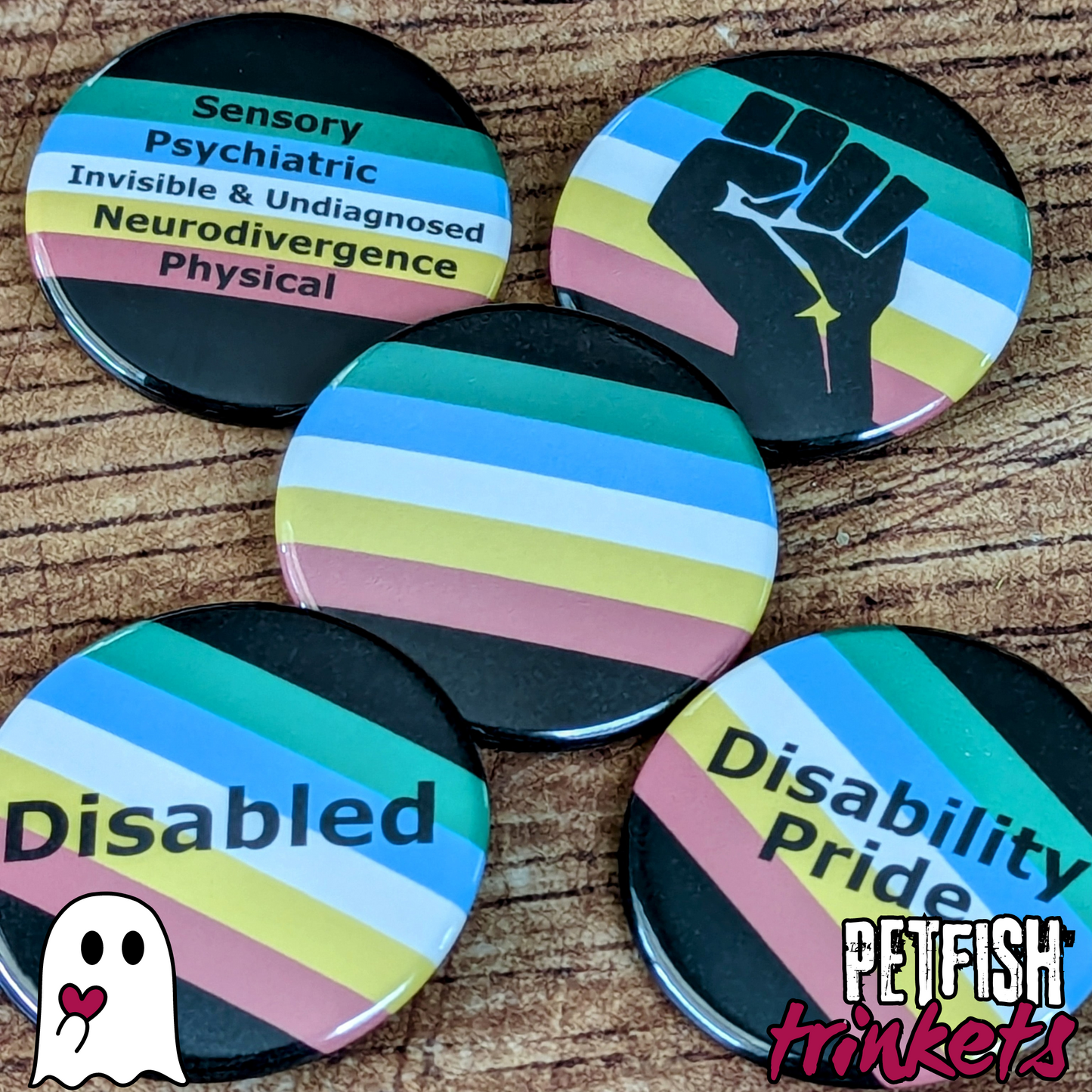 Disability Flag Pride 1.75in Buttons