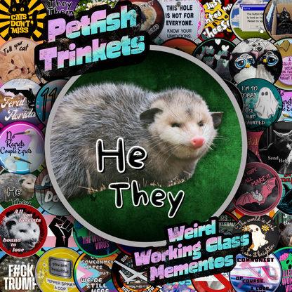 Pronoun He They 1.75in Button