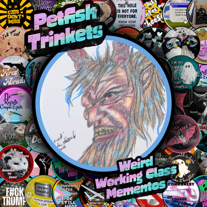 Krampus Drawing 1.75in Buttons